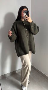 Gilet Oversize Boutonné - KAKI
