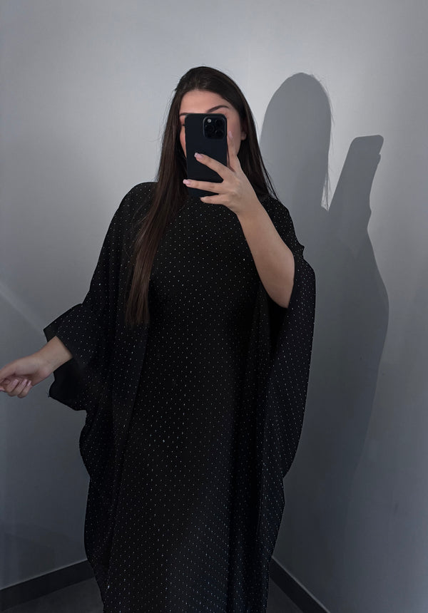 Abaya strass - NOIR