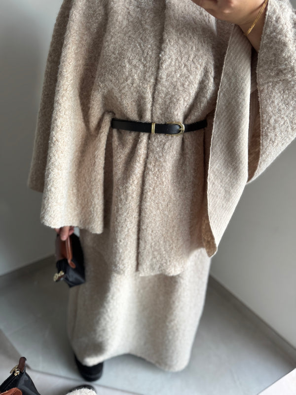 Ensemble veste cape + jupe - BEIGE