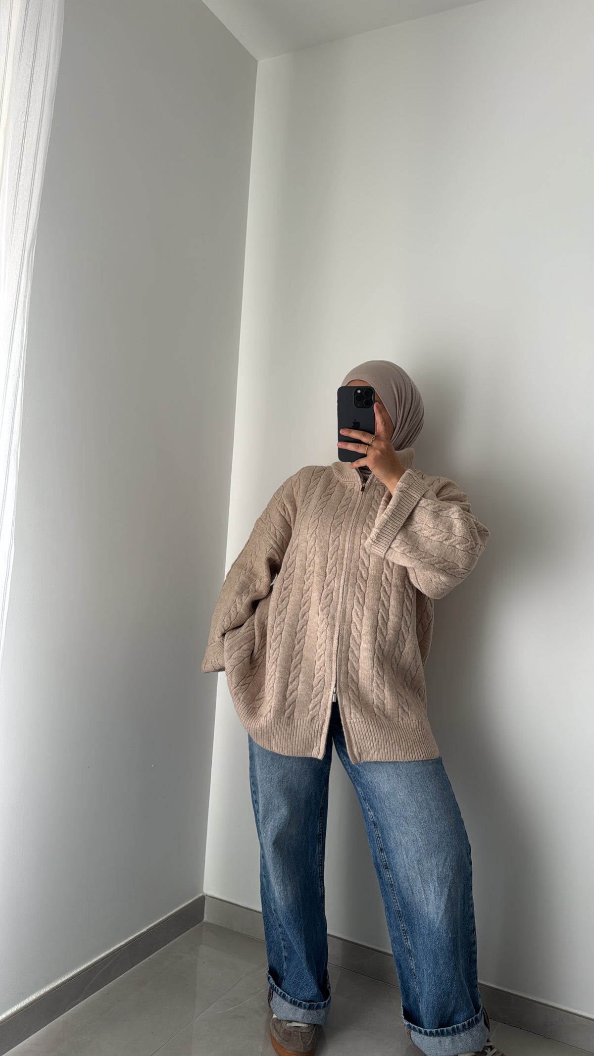 GILET MAILLE TORSADÉE - BEIGE