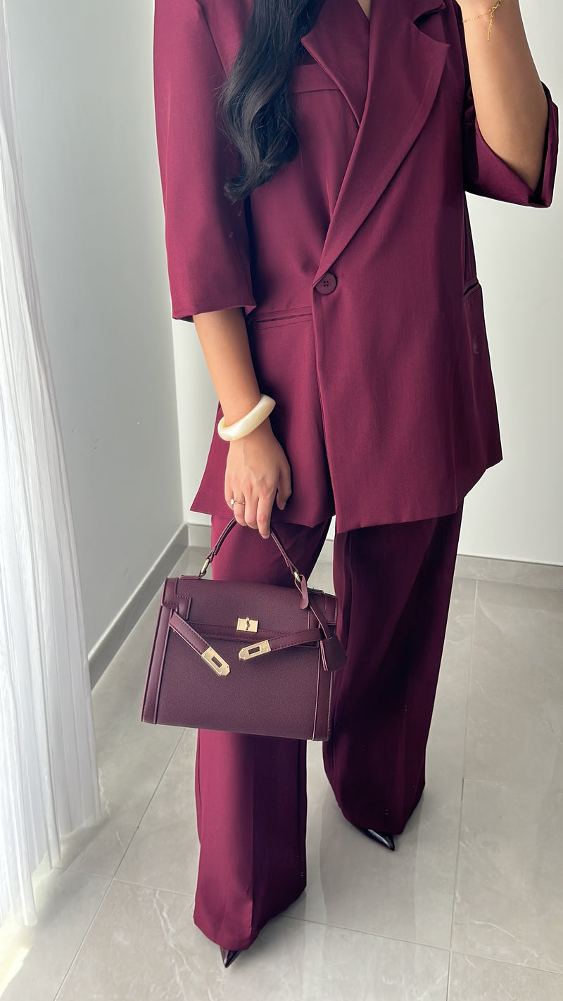 TAILLEUR SANAE MANCHE COURTE - BORDEAUX