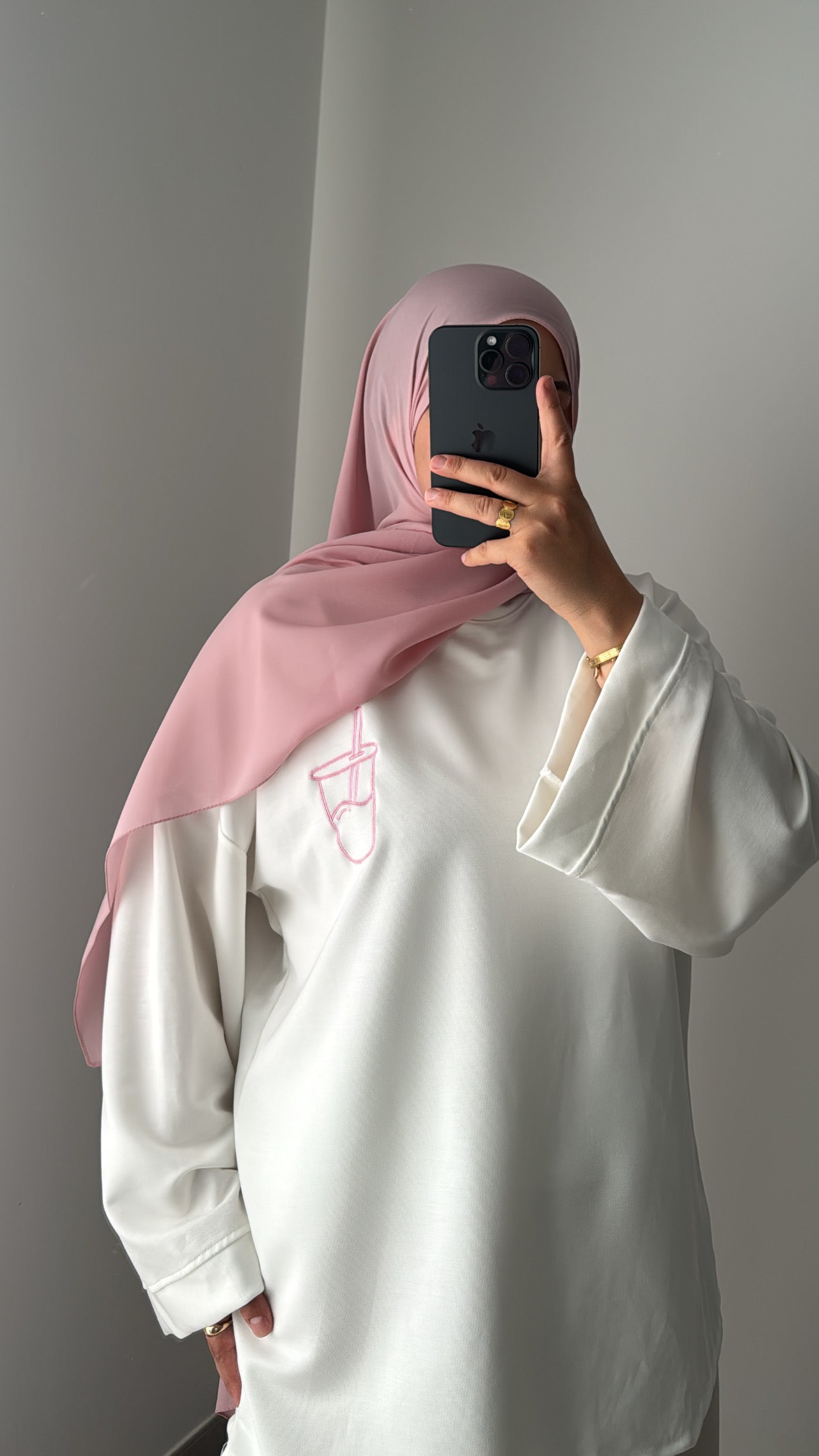 T SHIRT MANCHES LONGUES MATCHA - ROSE