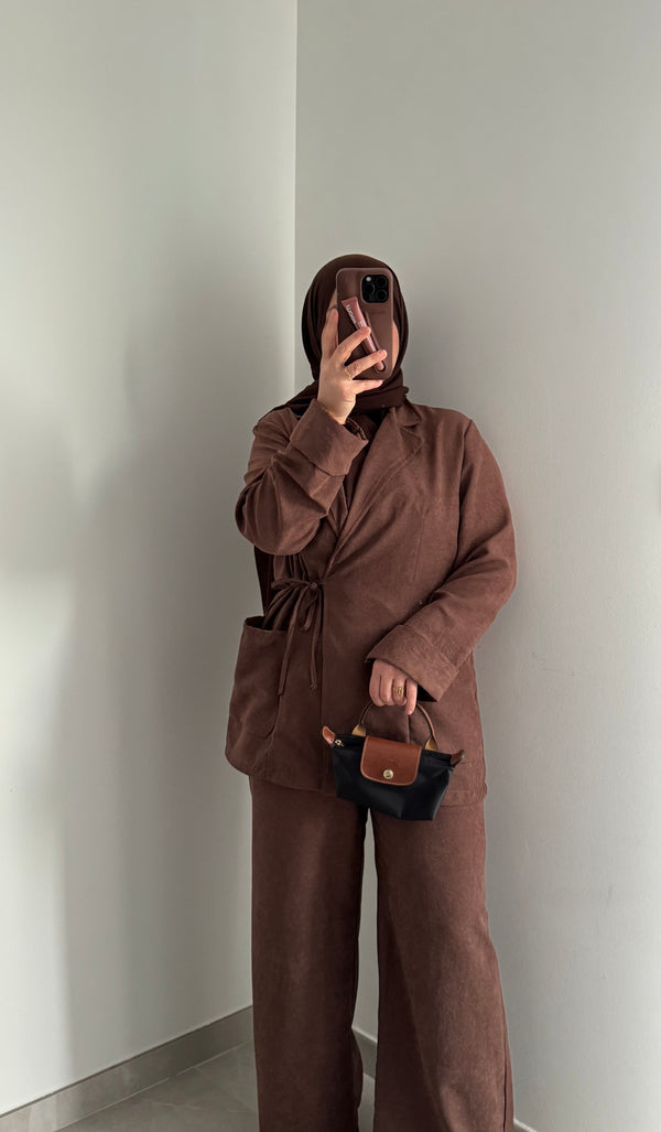 Ensemble cache cœur - MARRON