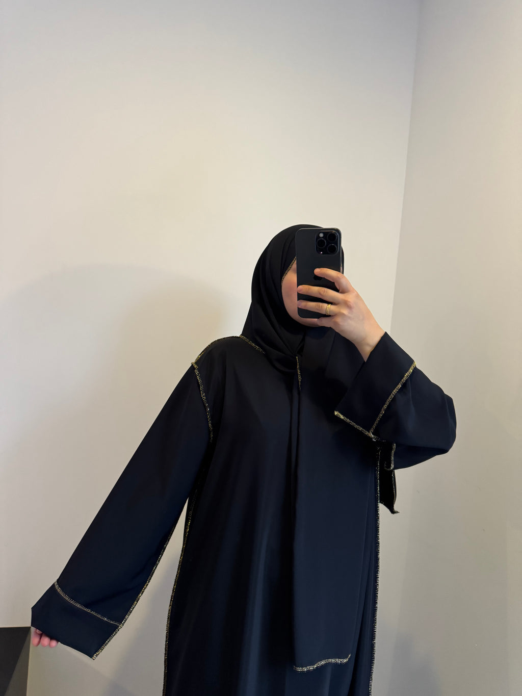 Robe de prière avec voile intégré - NOIR