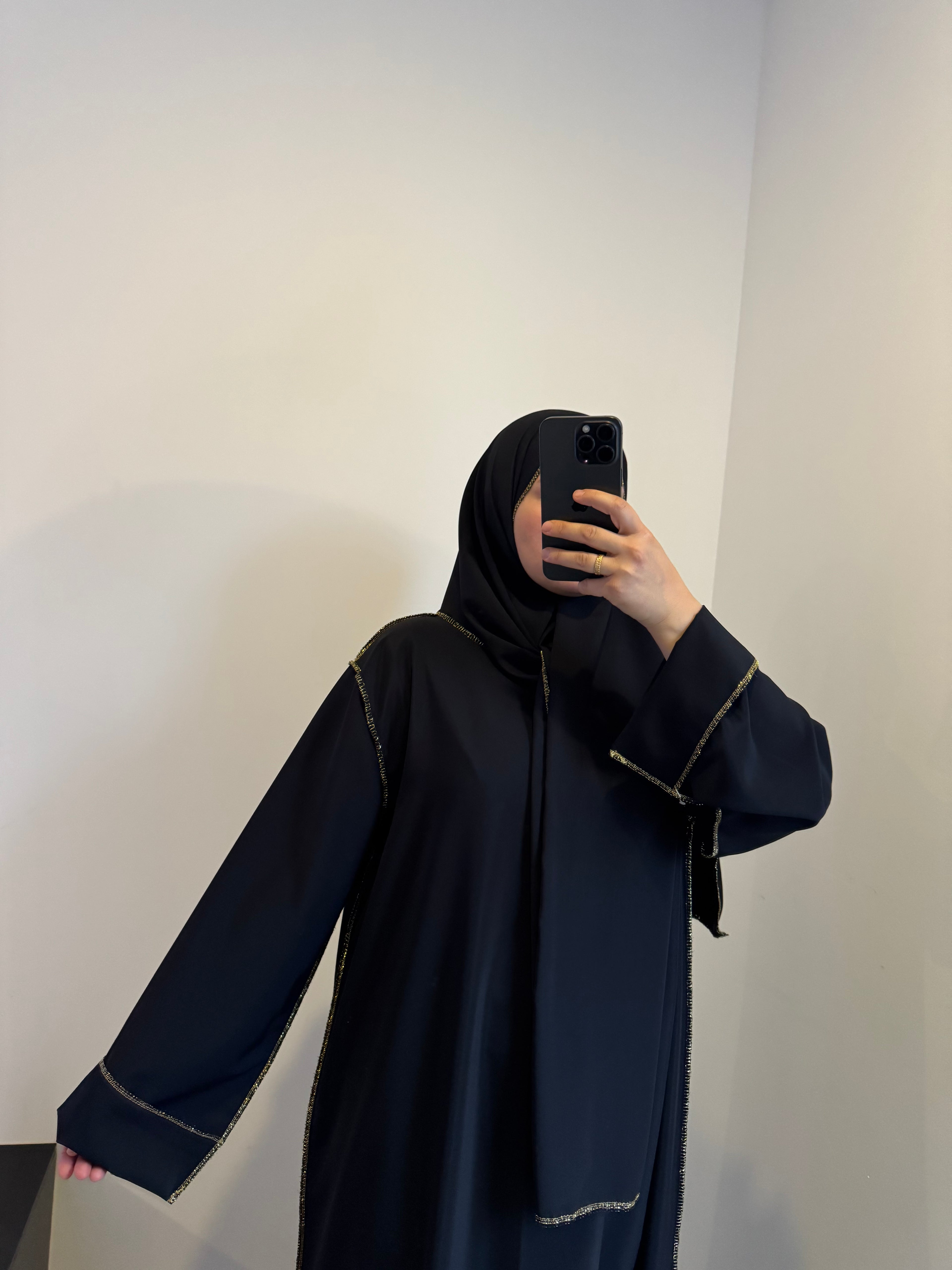 Robe de prière avec voile intégré - NOIR