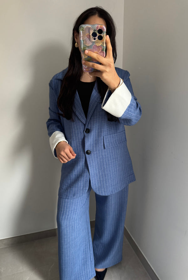 Ensemble tailleur à rayures - BLEU