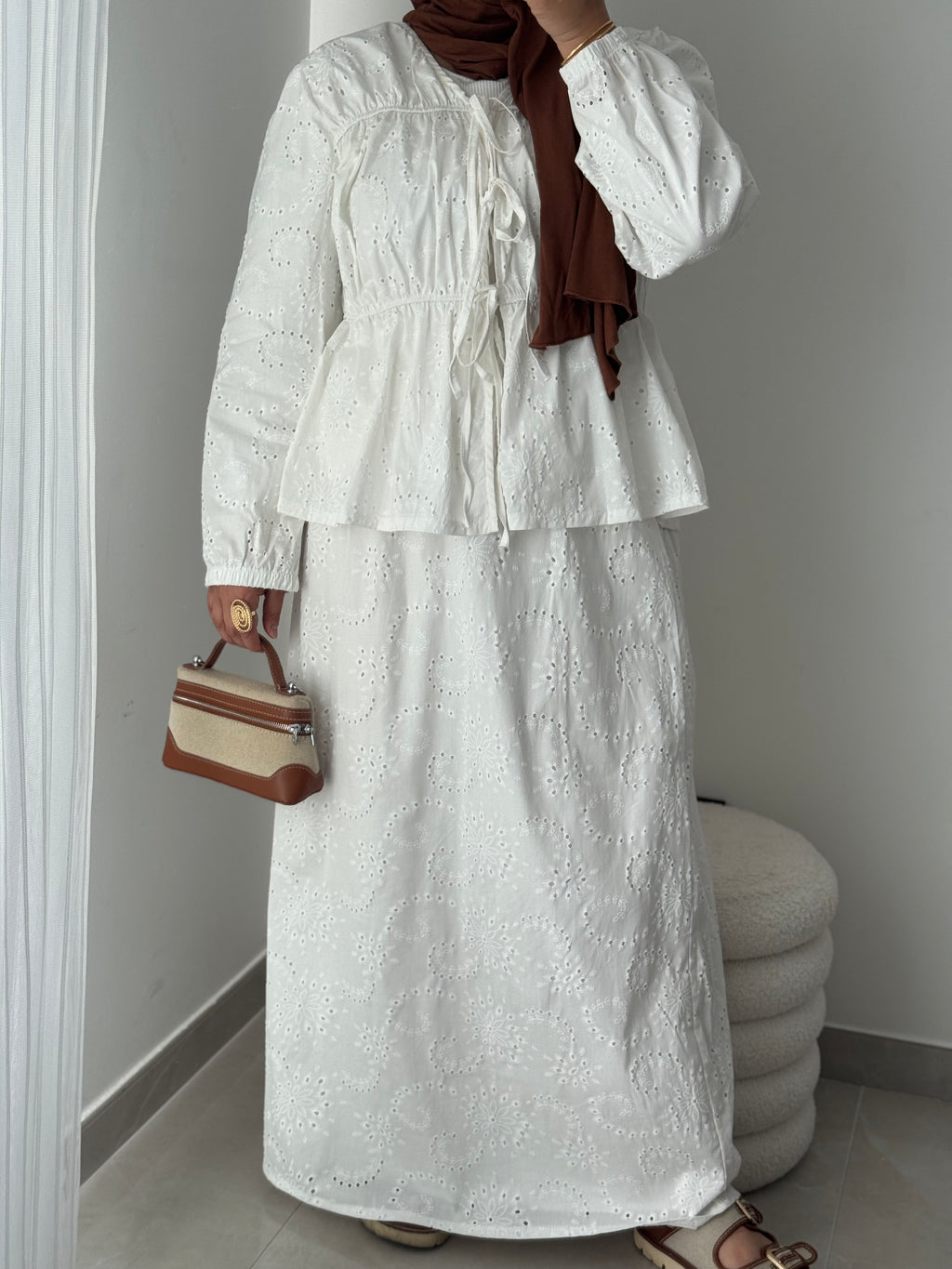 Ensemble broderie anglaise – BLANC