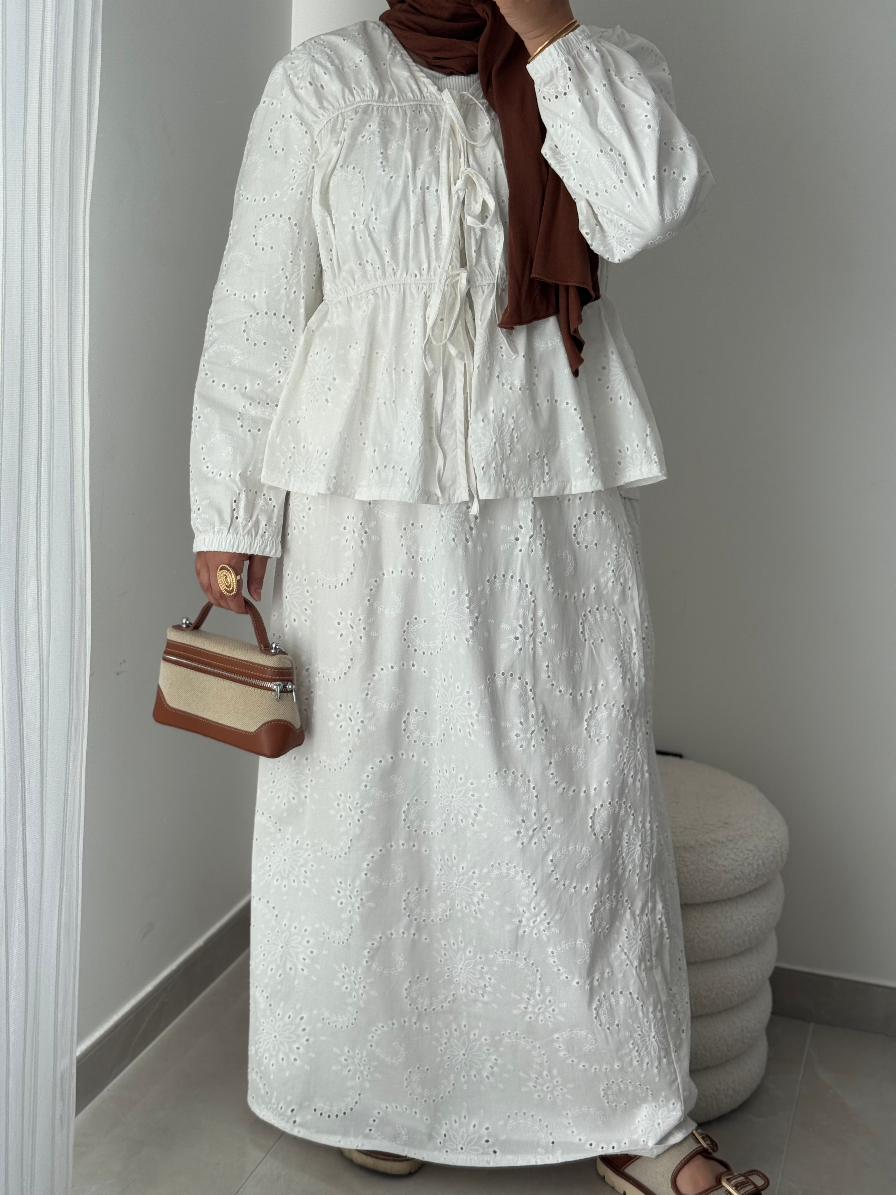 Ensemble broderie anglaise – BLANC