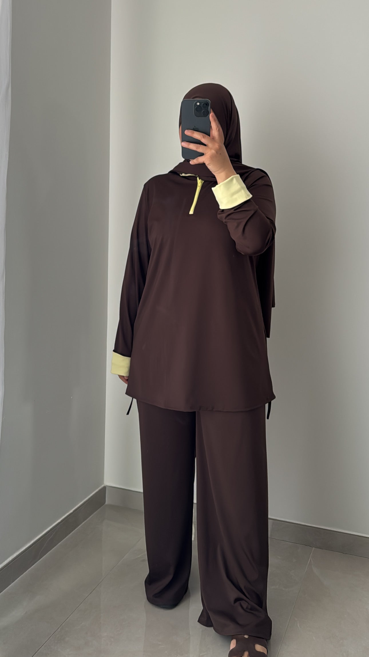 Burkini AZURA - MARRON /JAUNE
