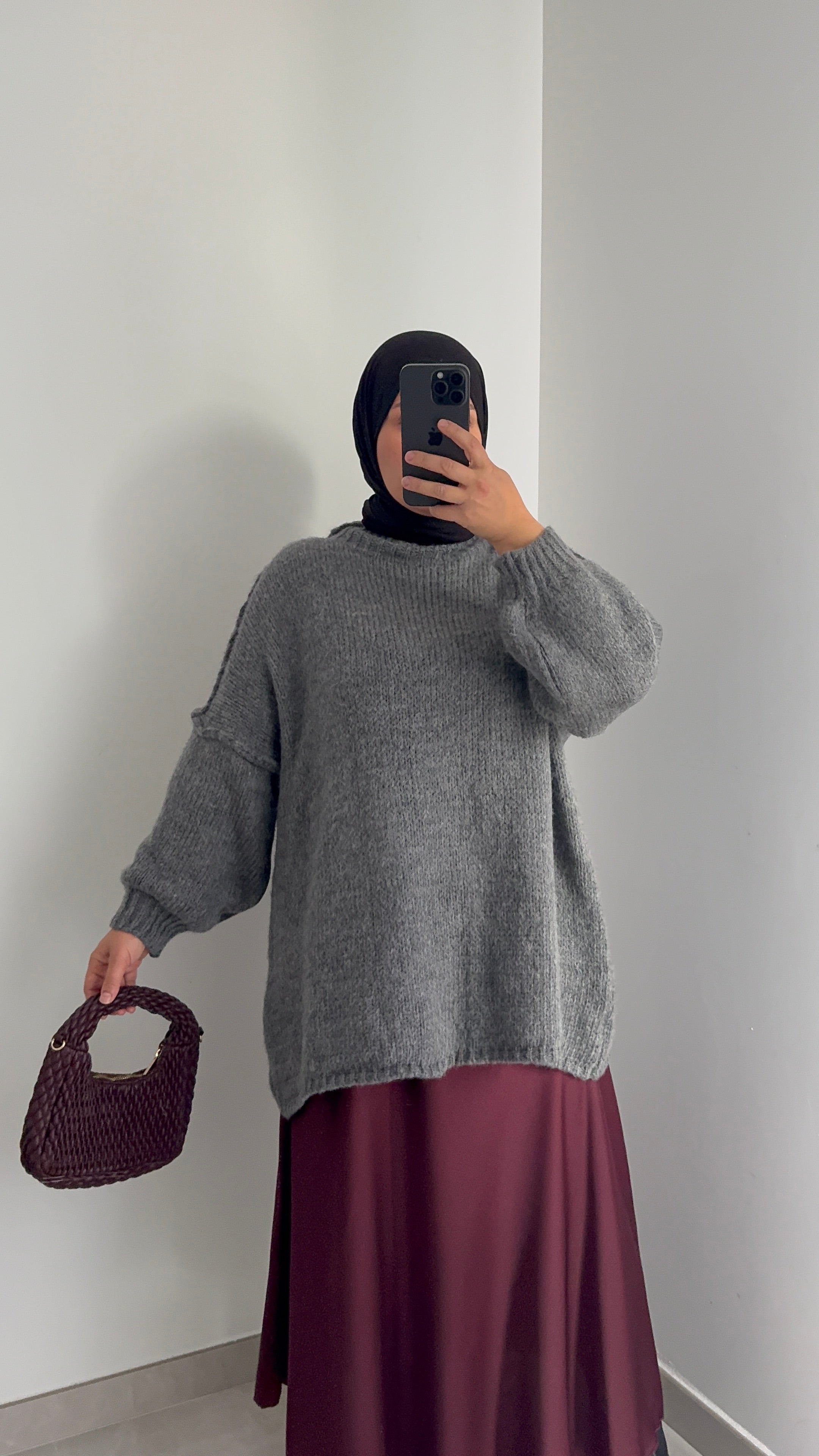 PULL en maille - GRIS