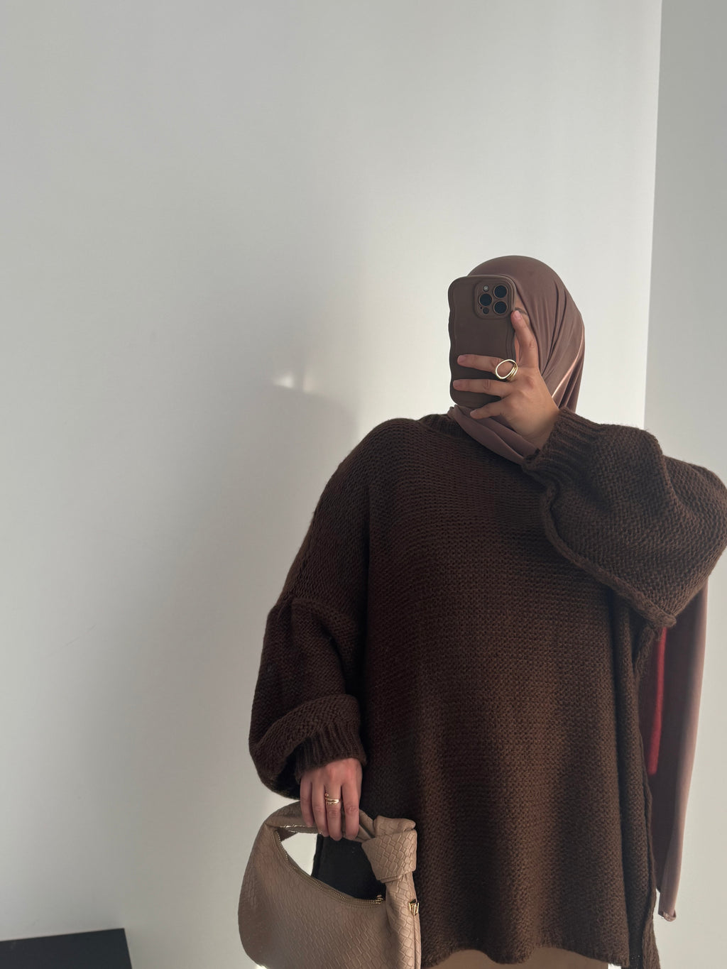 PULL en maille - MARRON