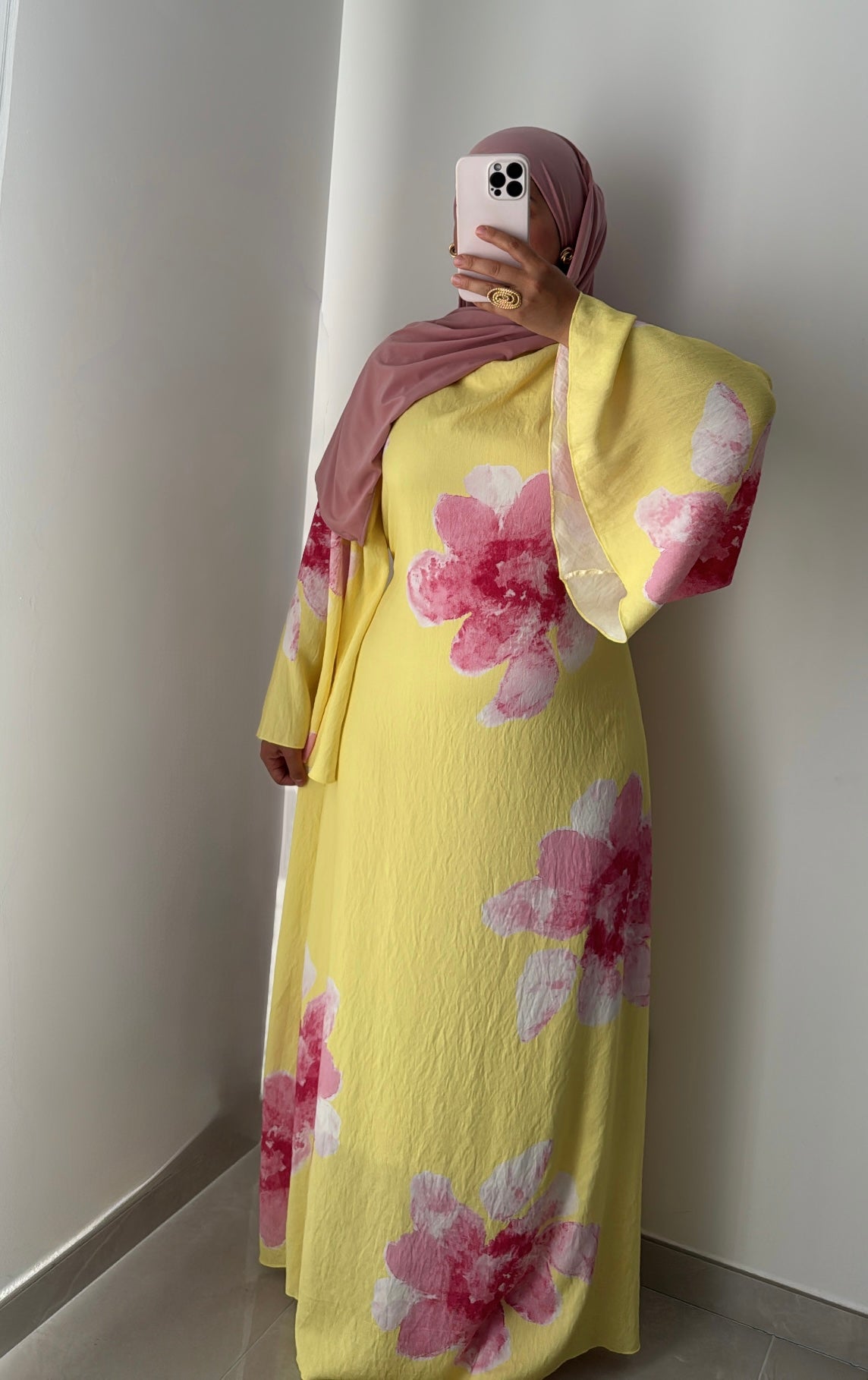 Robe LILIA FLEURS - JAUNE