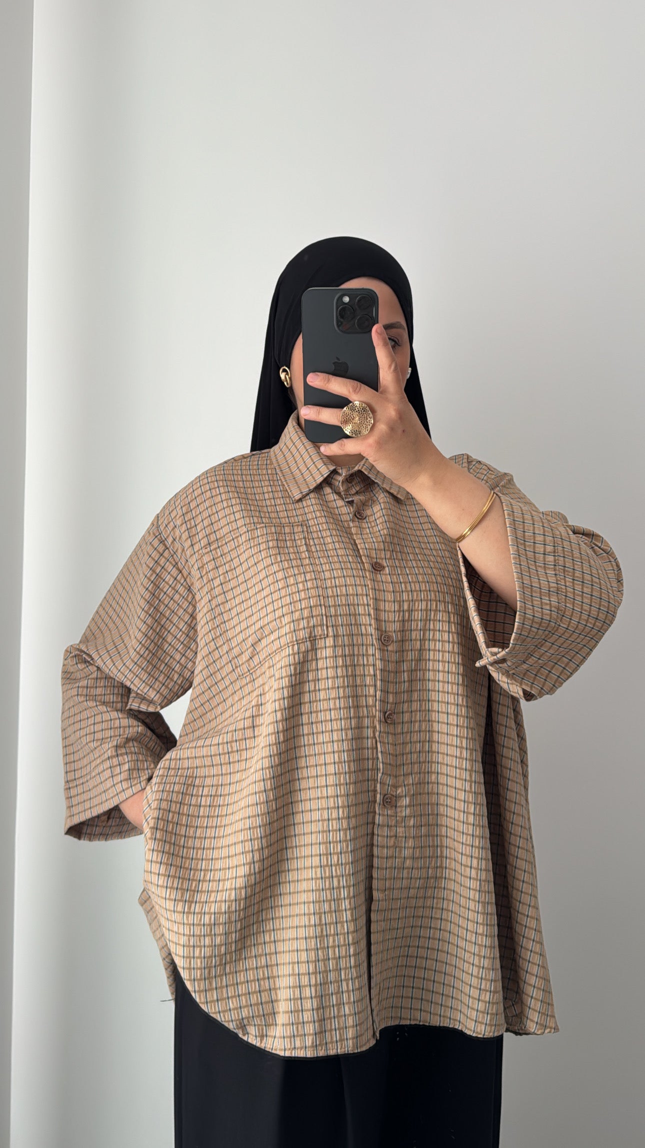 Chemise oversize vintage - CAMEL