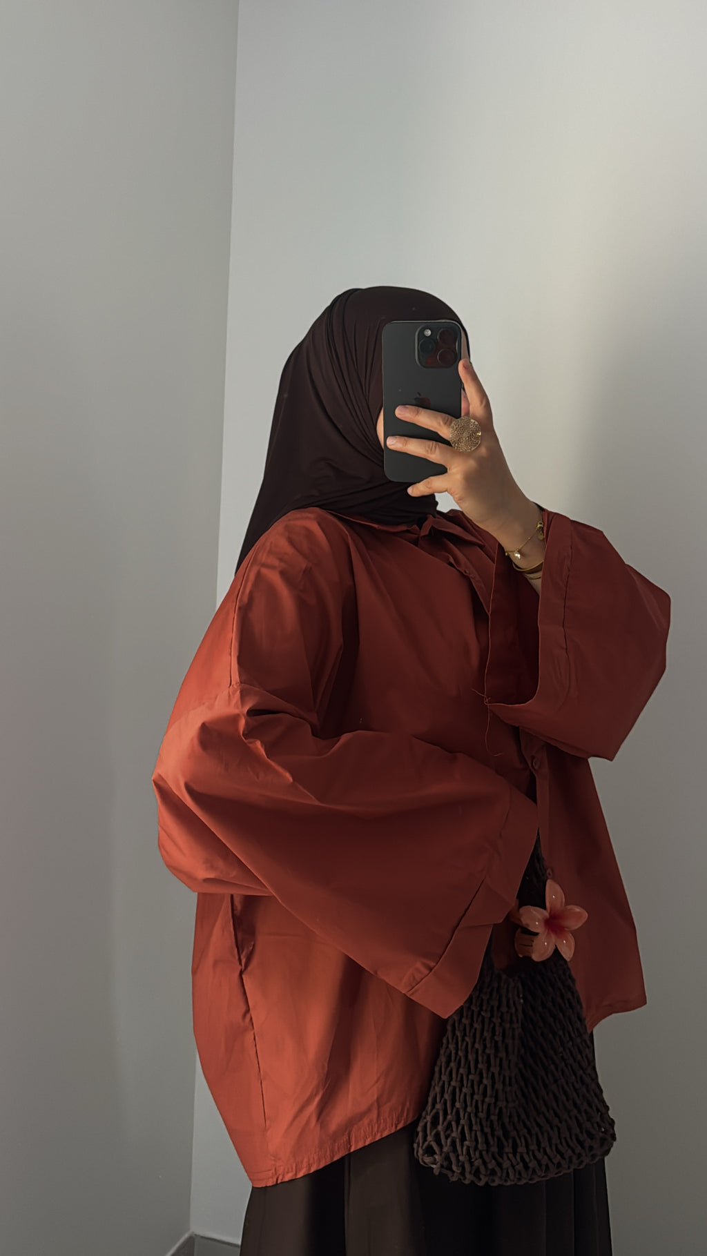 Chemise oversize - BRIQUE
