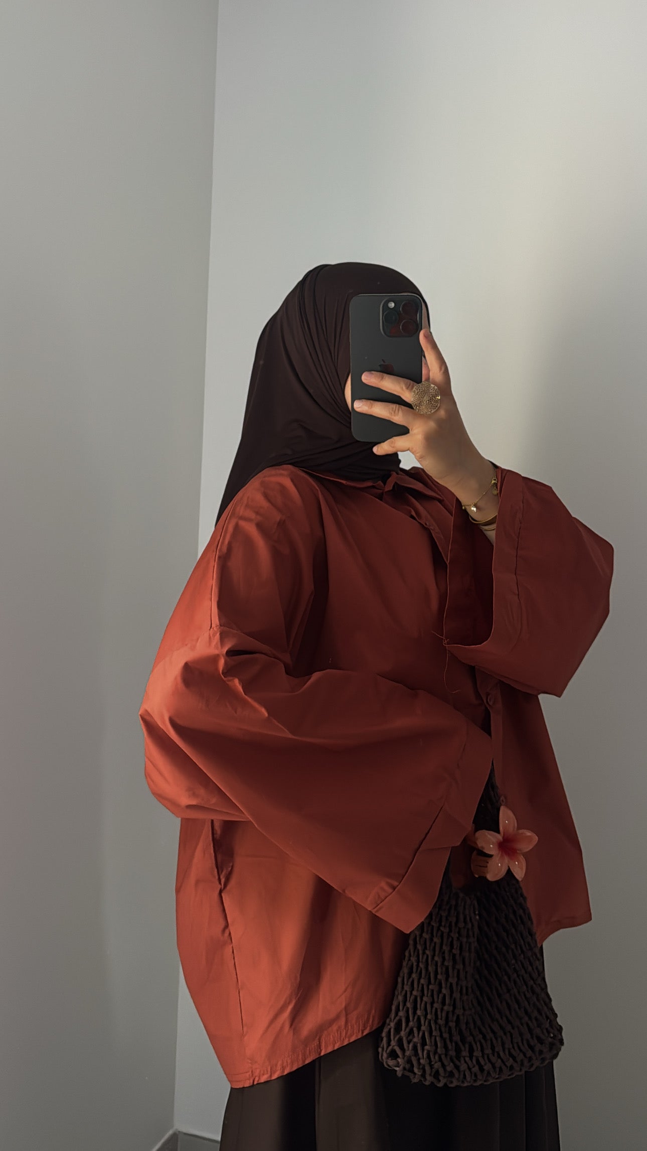 Chemise oversize - BRIQUE