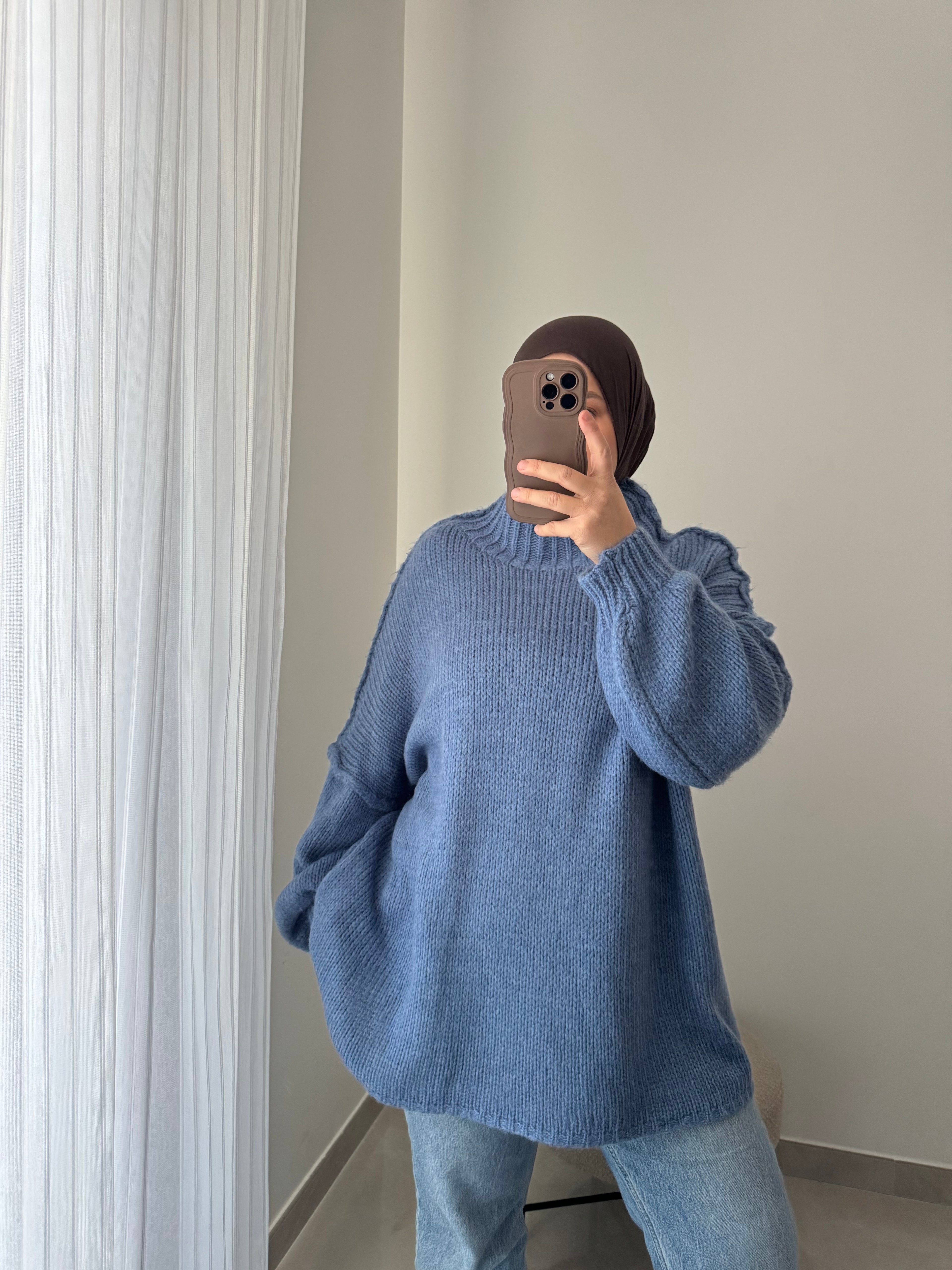 PULL en maille - BLEU CIEL