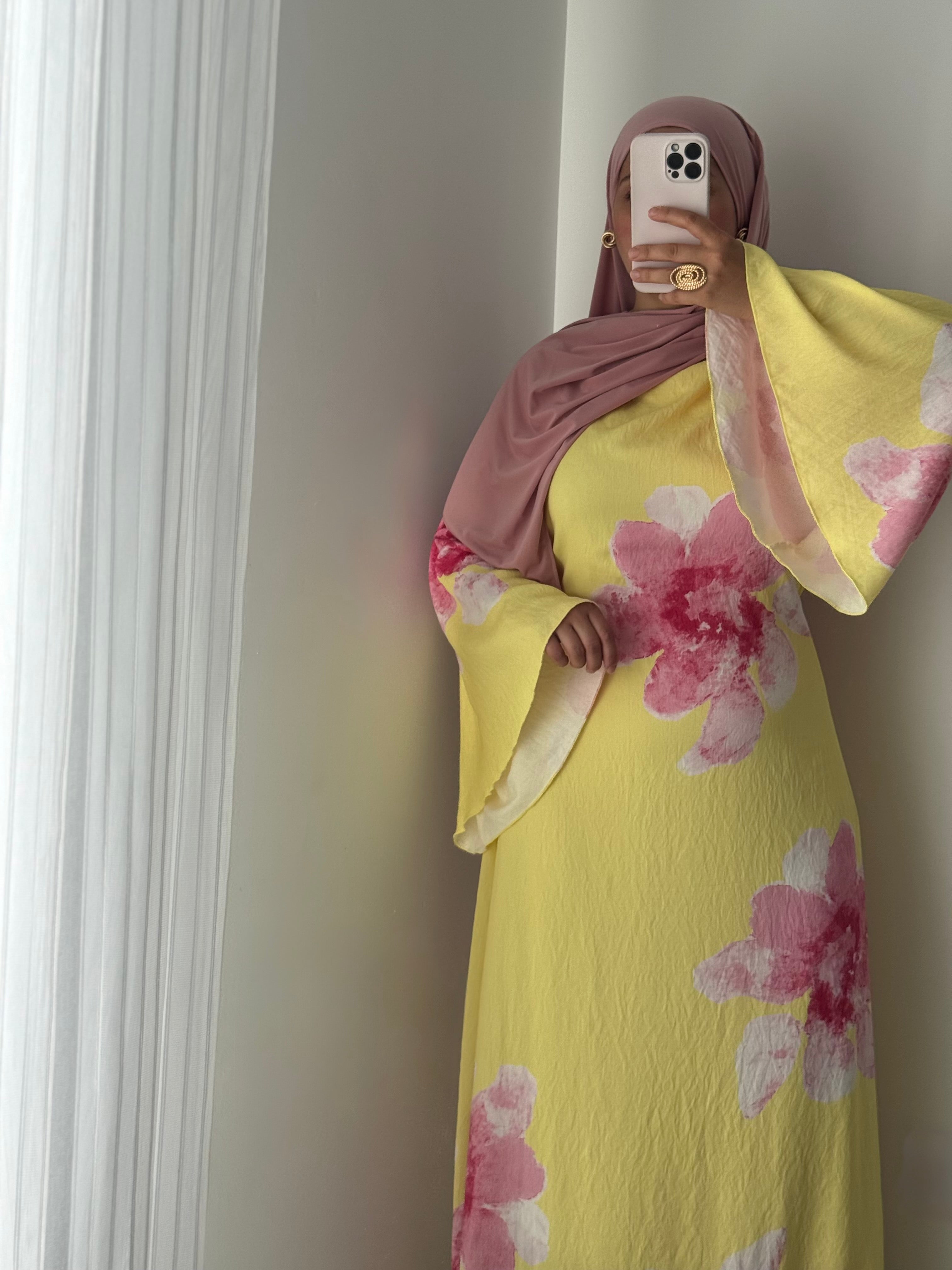 Robe LILIA FLEURS - JAUNE