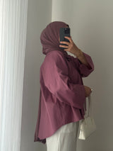Chemise oversize asymétrique - FRAMBOISE