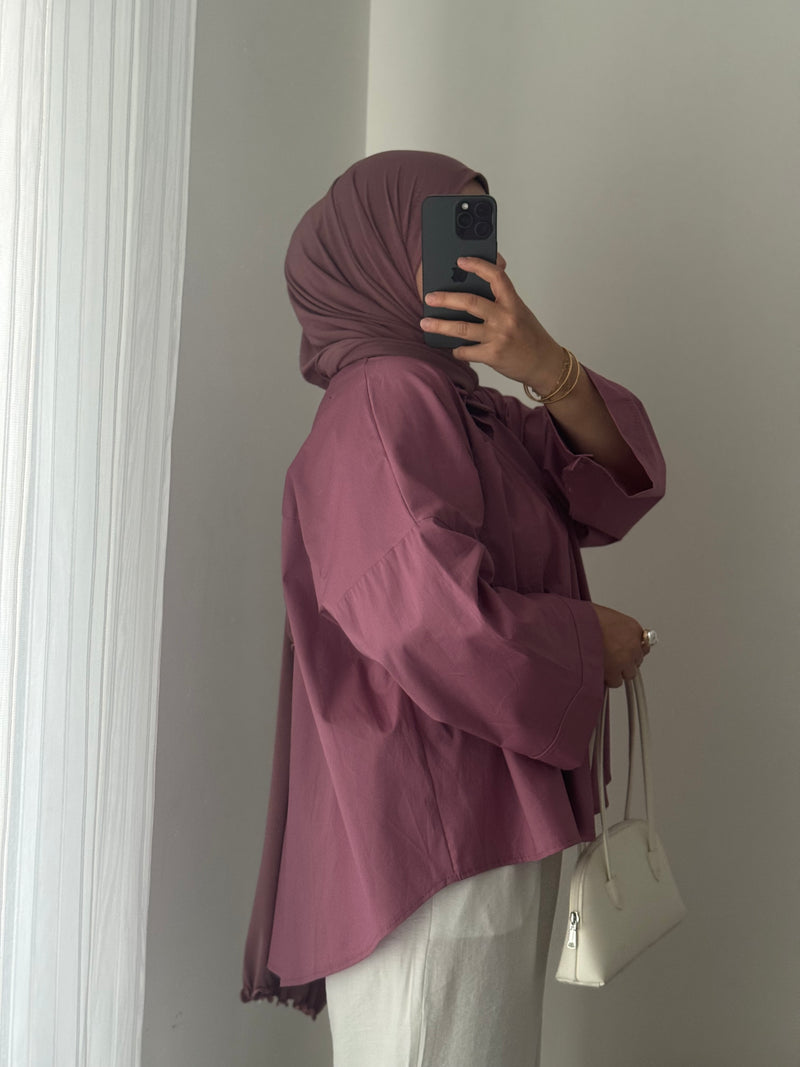 Chemise oversize asymétrique - FRAMBOISE