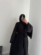 Abaya élégance strass - Noir