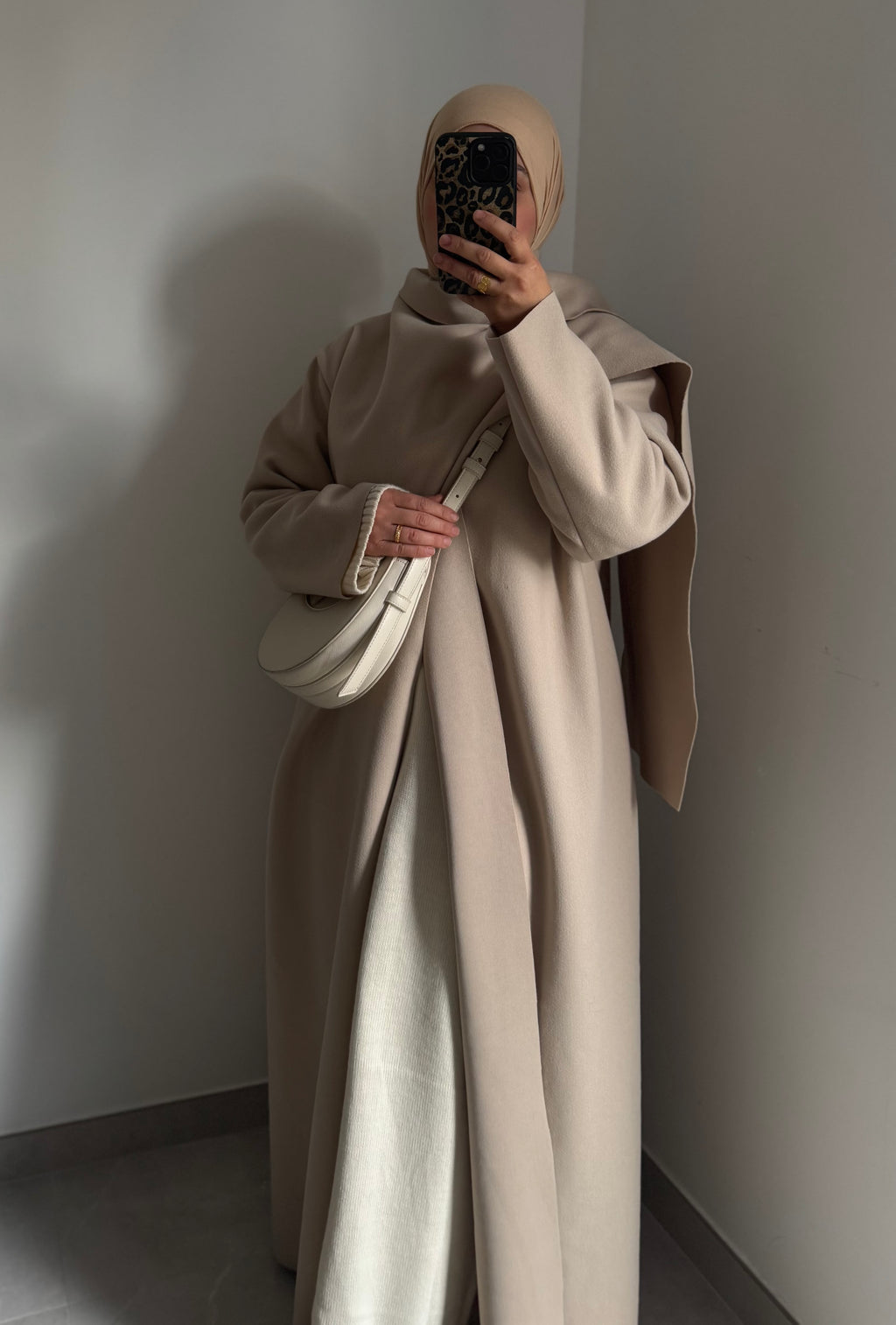 Veste gilet avec écharpe - BEIGE