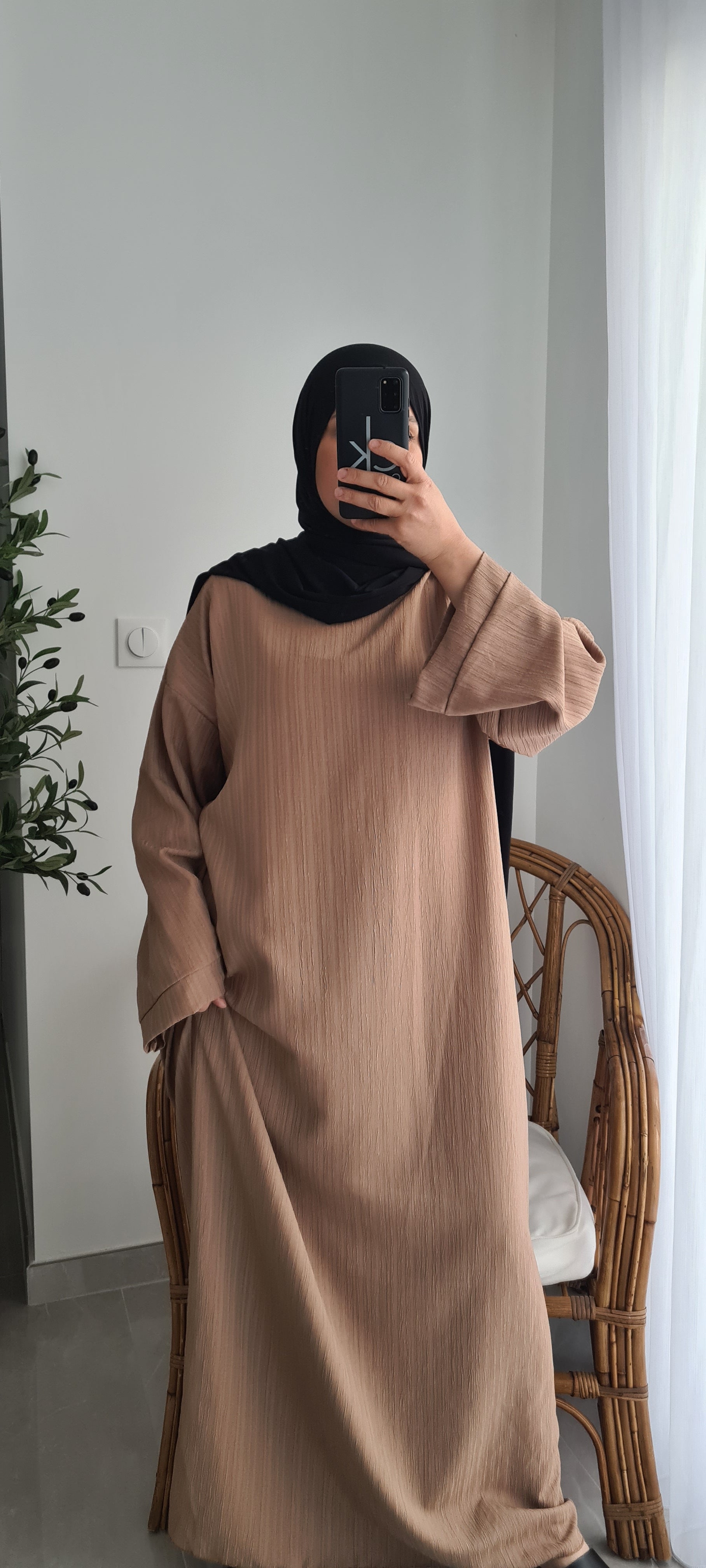 Robe légère TEXTURÉ-TAUPE