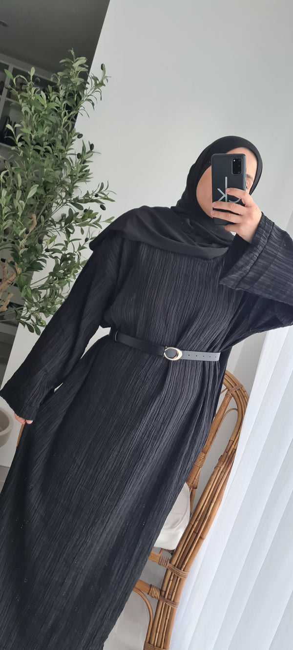 Robe légère TEXTURÉ-NOIR