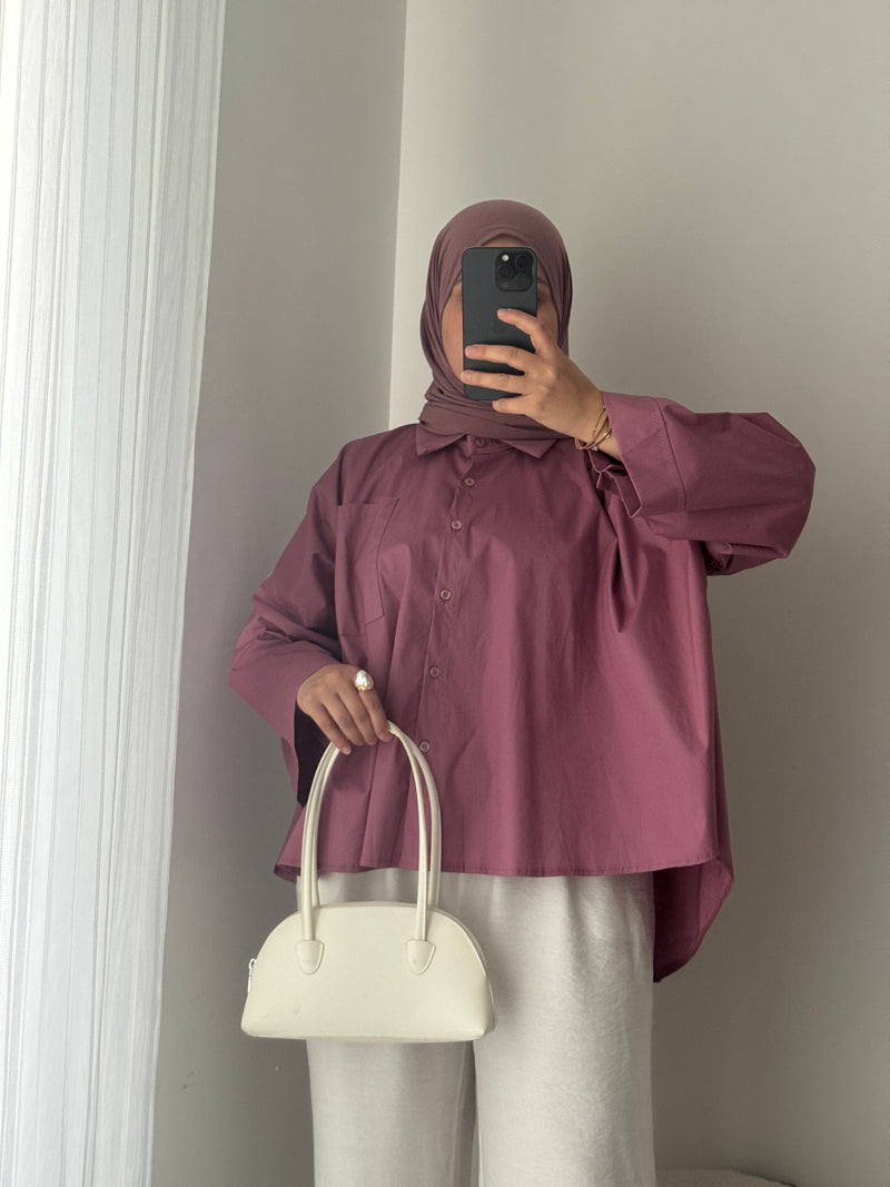 Chemise oversize asymétrique - FRAMBOISE