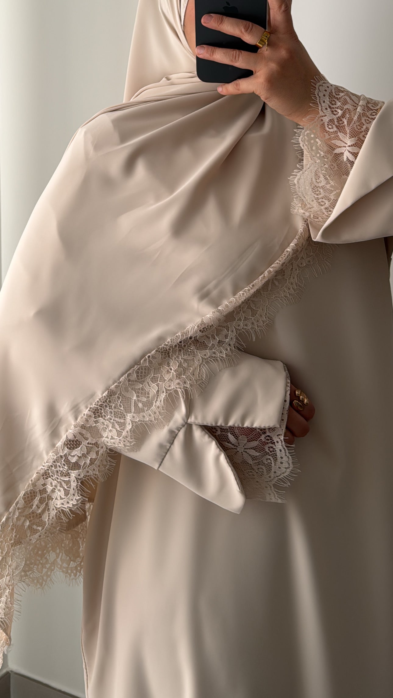 Abaya + voile assorti - BEIGE