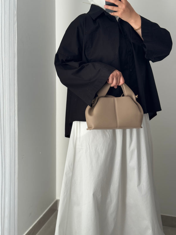Chemise oversize asymétrique - NOIR