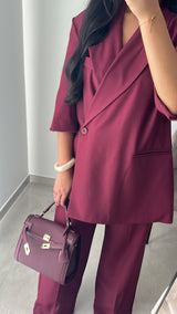 TAILLEUR SANAE MANCHE COURTE - BORDEAUX