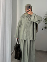 Ensemble LEGENDE CHEMISE /JUPE- VERT SAUGE