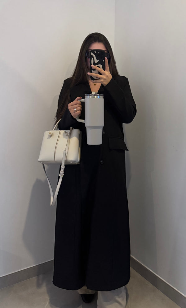 VESTE BLAZER LONG - NOIR