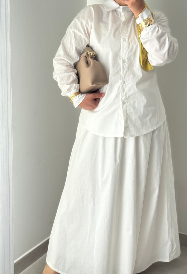 Ensemble chemise & jupe - BLANC