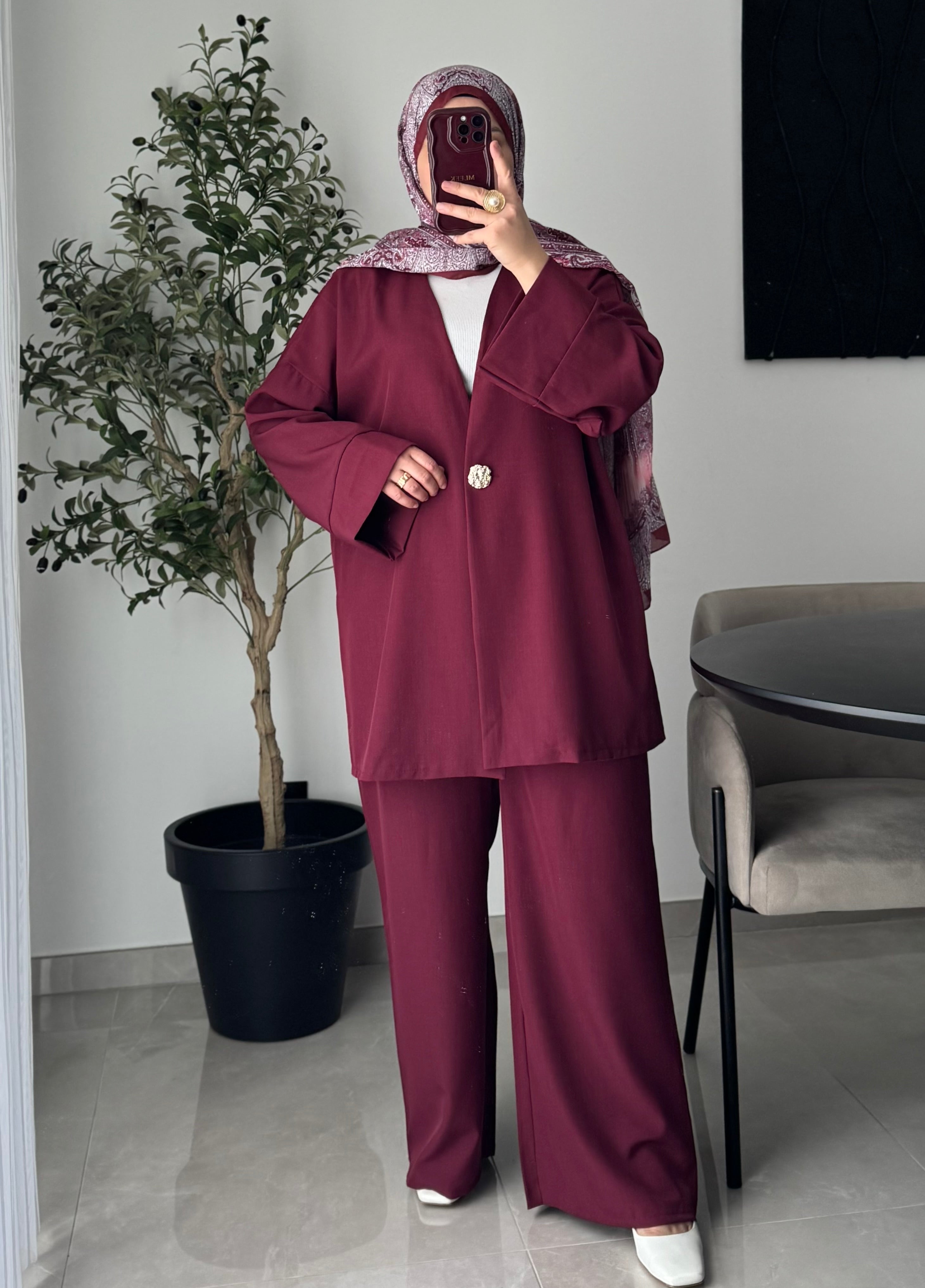 Ensemble veste / pantalon - Bordeaux