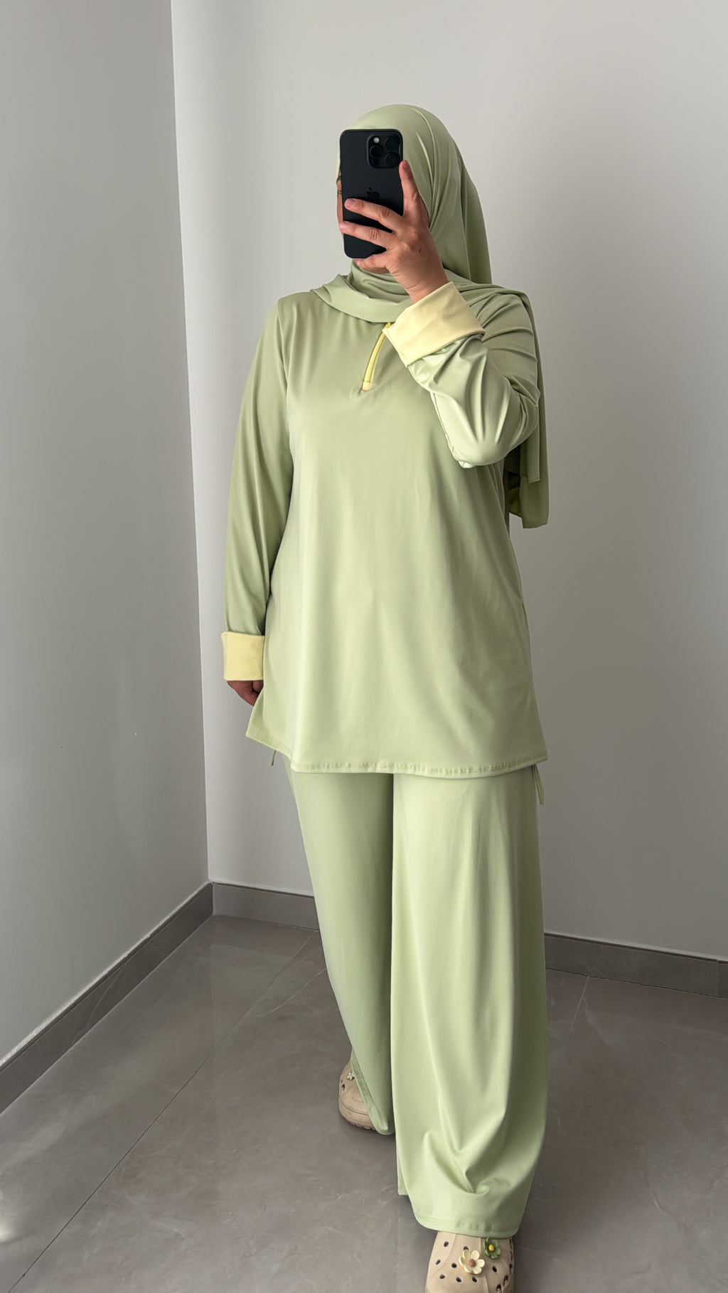 Burkini AZURA - VERT POMME /JAUNE