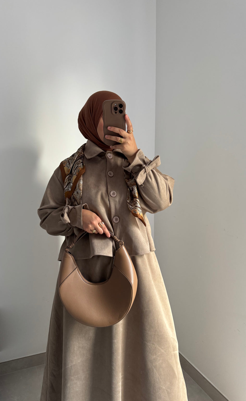 Ensemble SUEDA JUPE - BEIGE