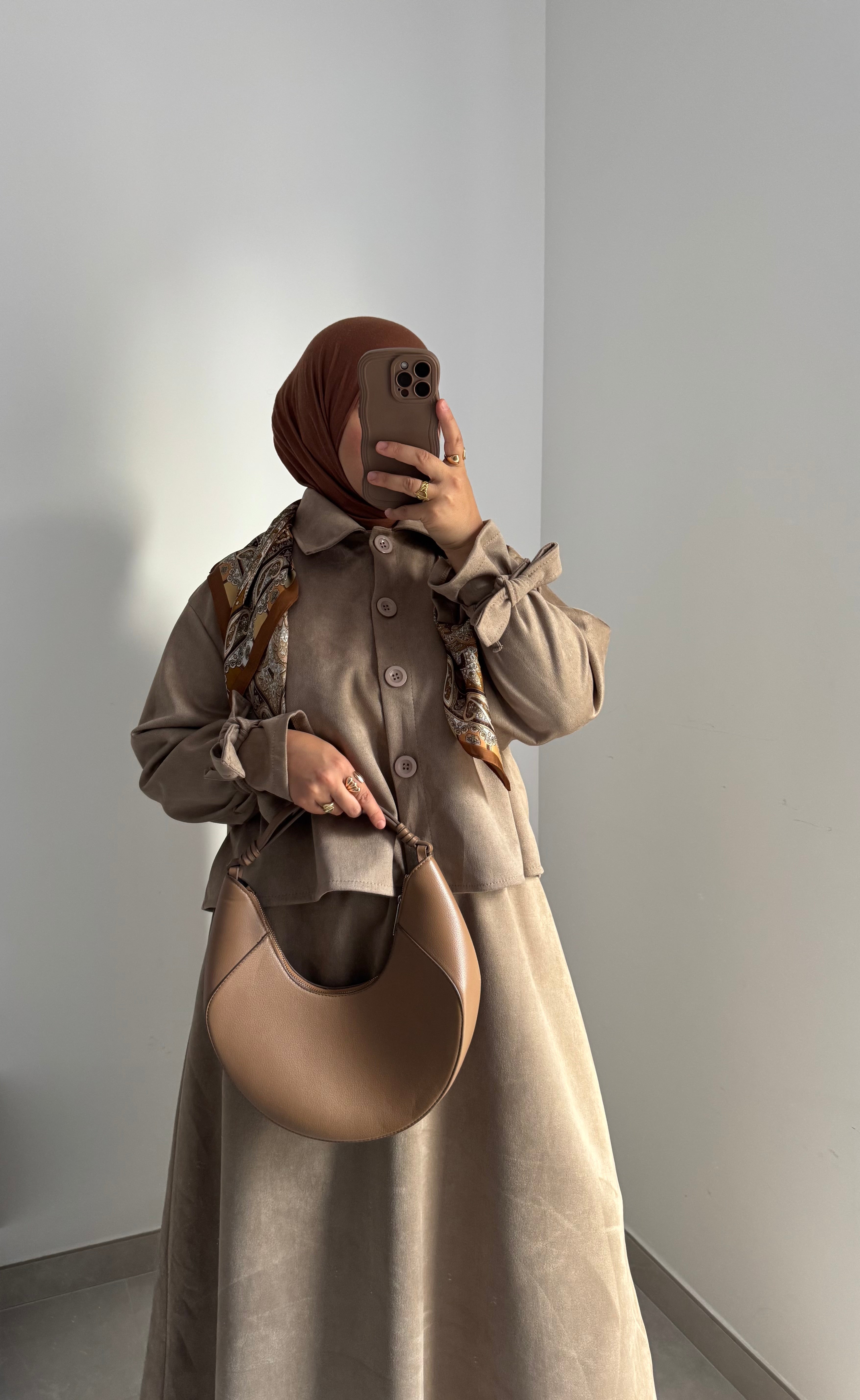 Ensemble SUEDA JUPE - BEIGE