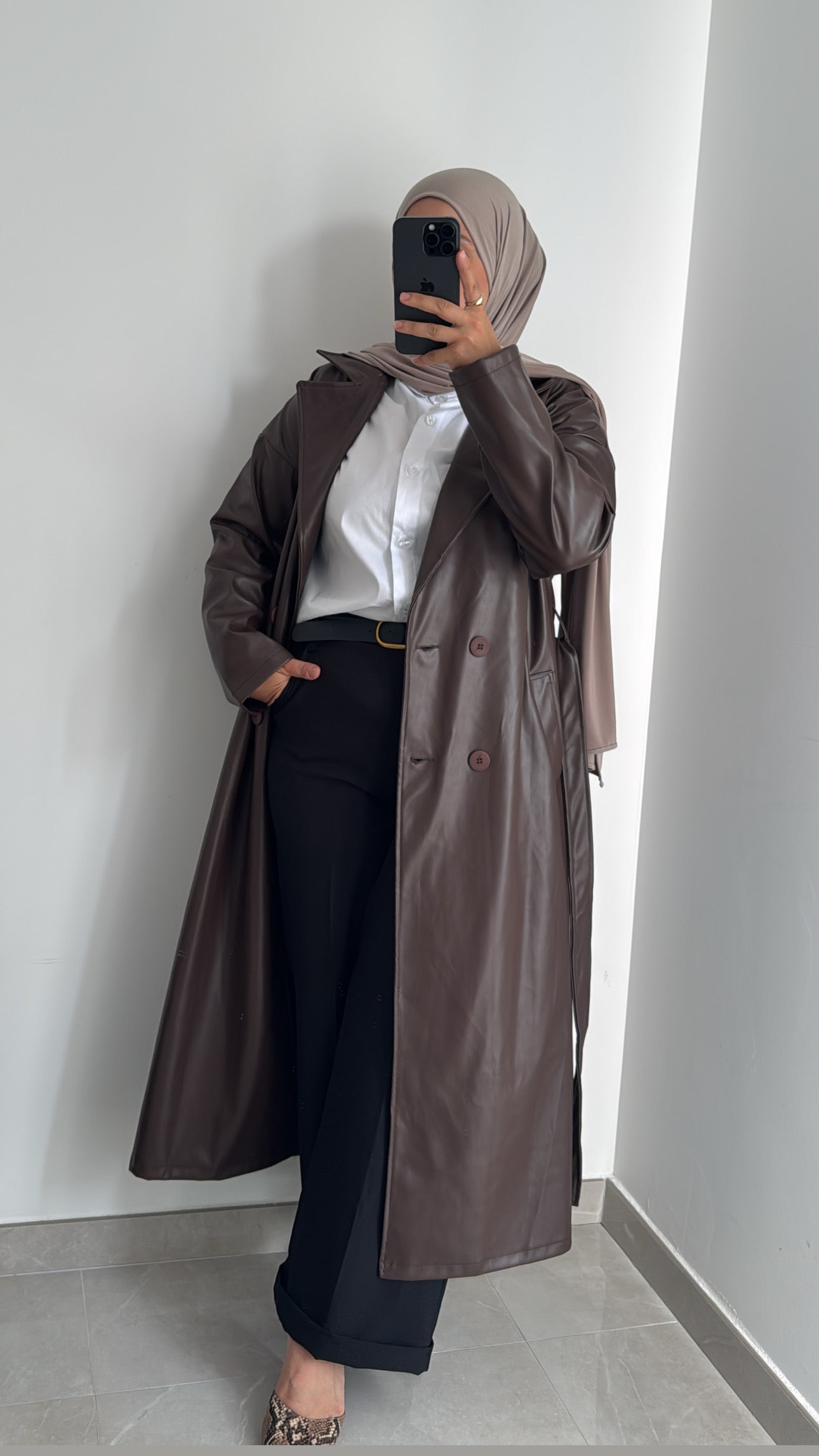 Trench similicuir - MARRON