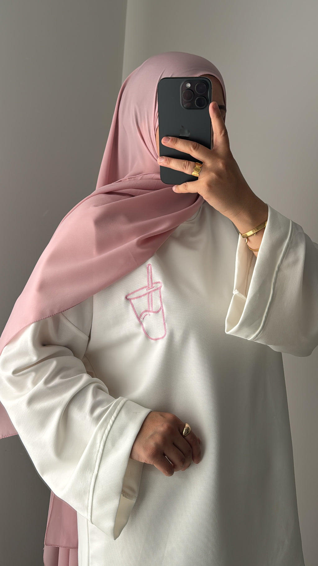 T SHIRT MANCHES LONGUES MATCHA - ROSE