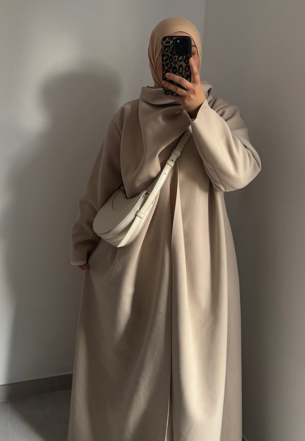 Veste gilet avec écharpe - BEIGE