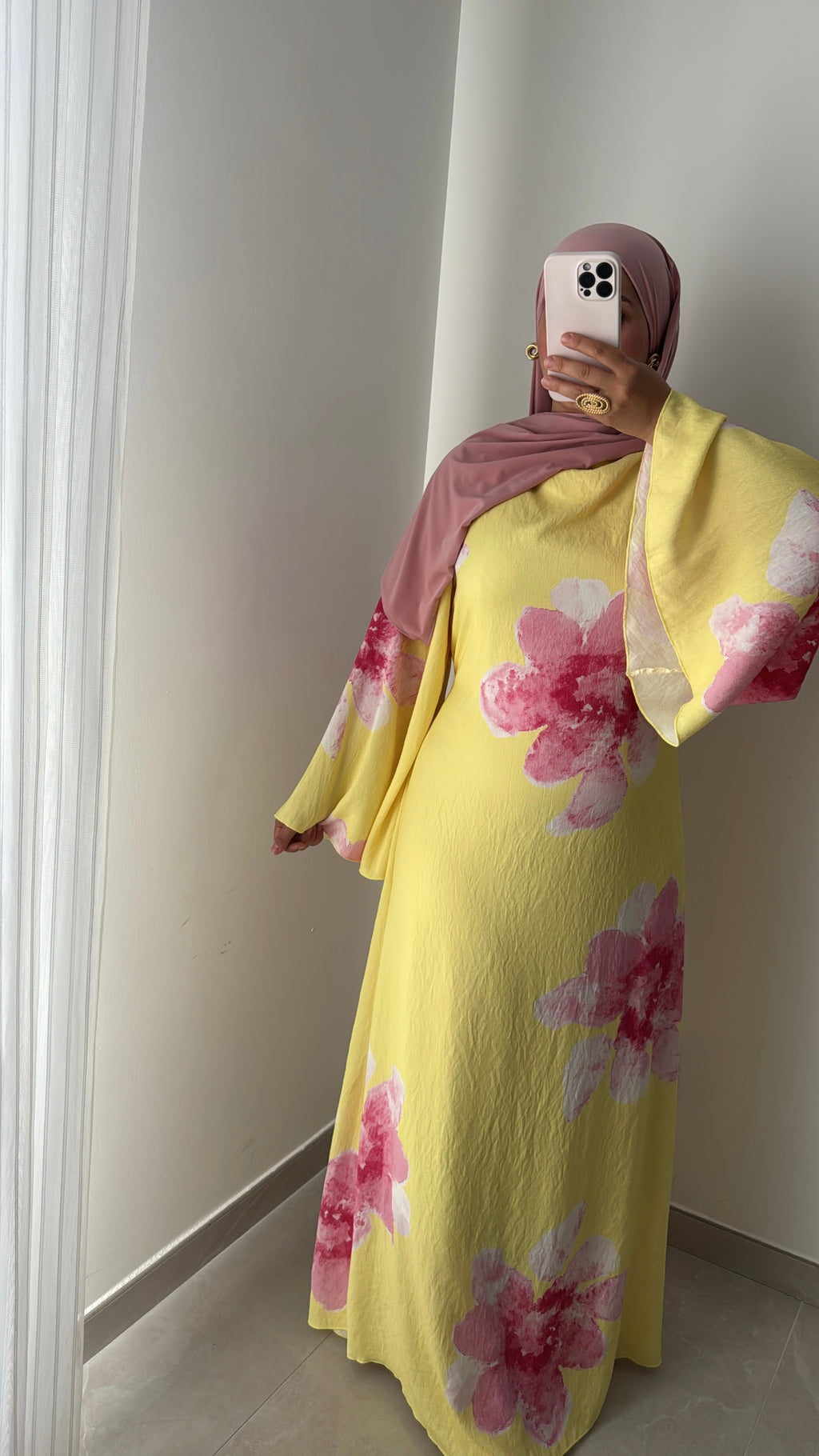 Robe LILIA FLEURS - JAUNE