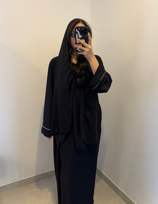 Robe de prière avec foulard intégré - NOIR