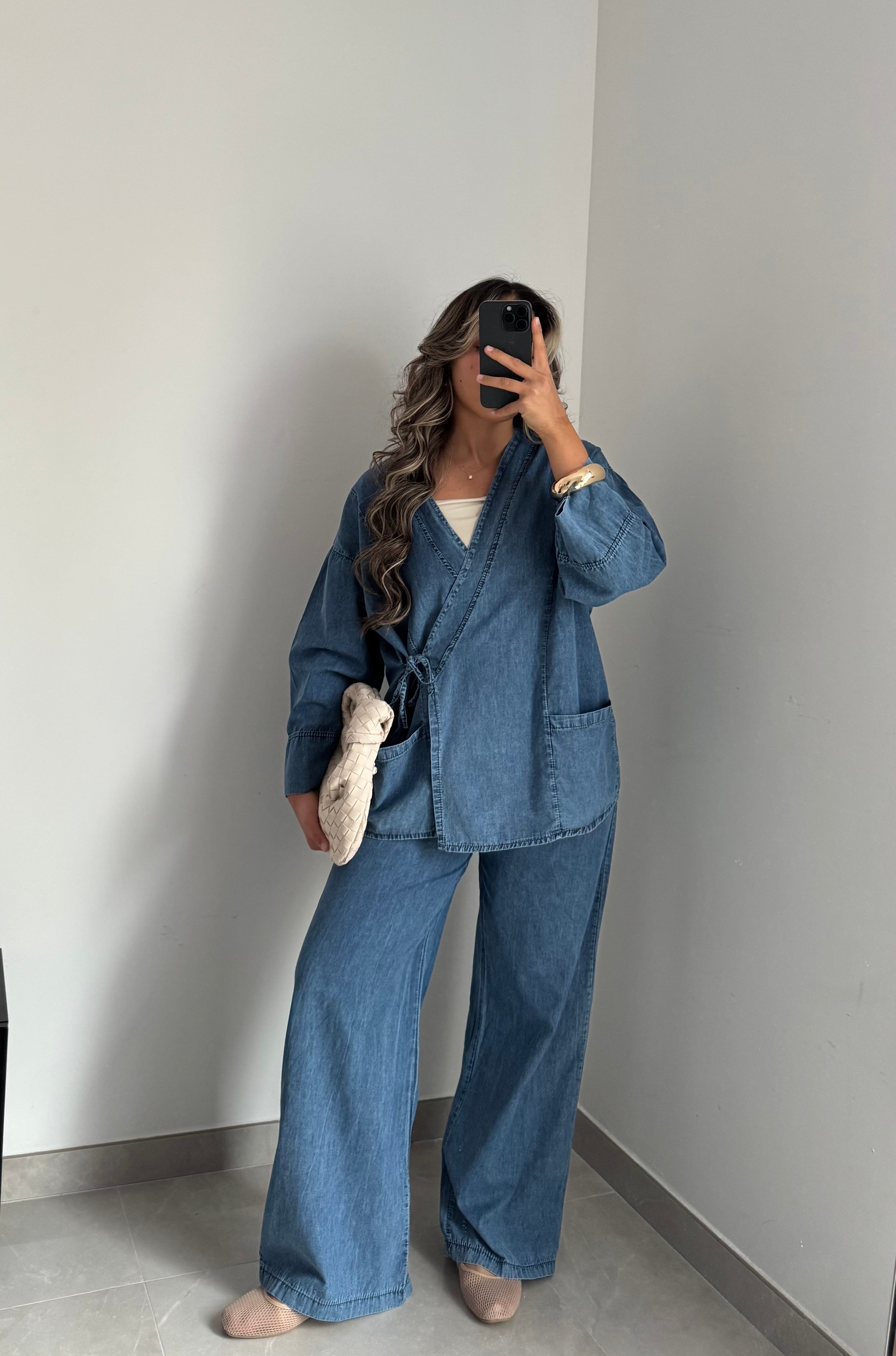 Ensemble denim cache cœur