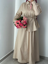 Ensemble chemise & jupe - BEIGE