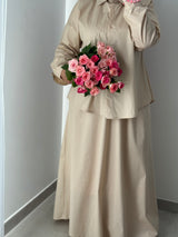 Ensemble chemise & jupe - BEIGE