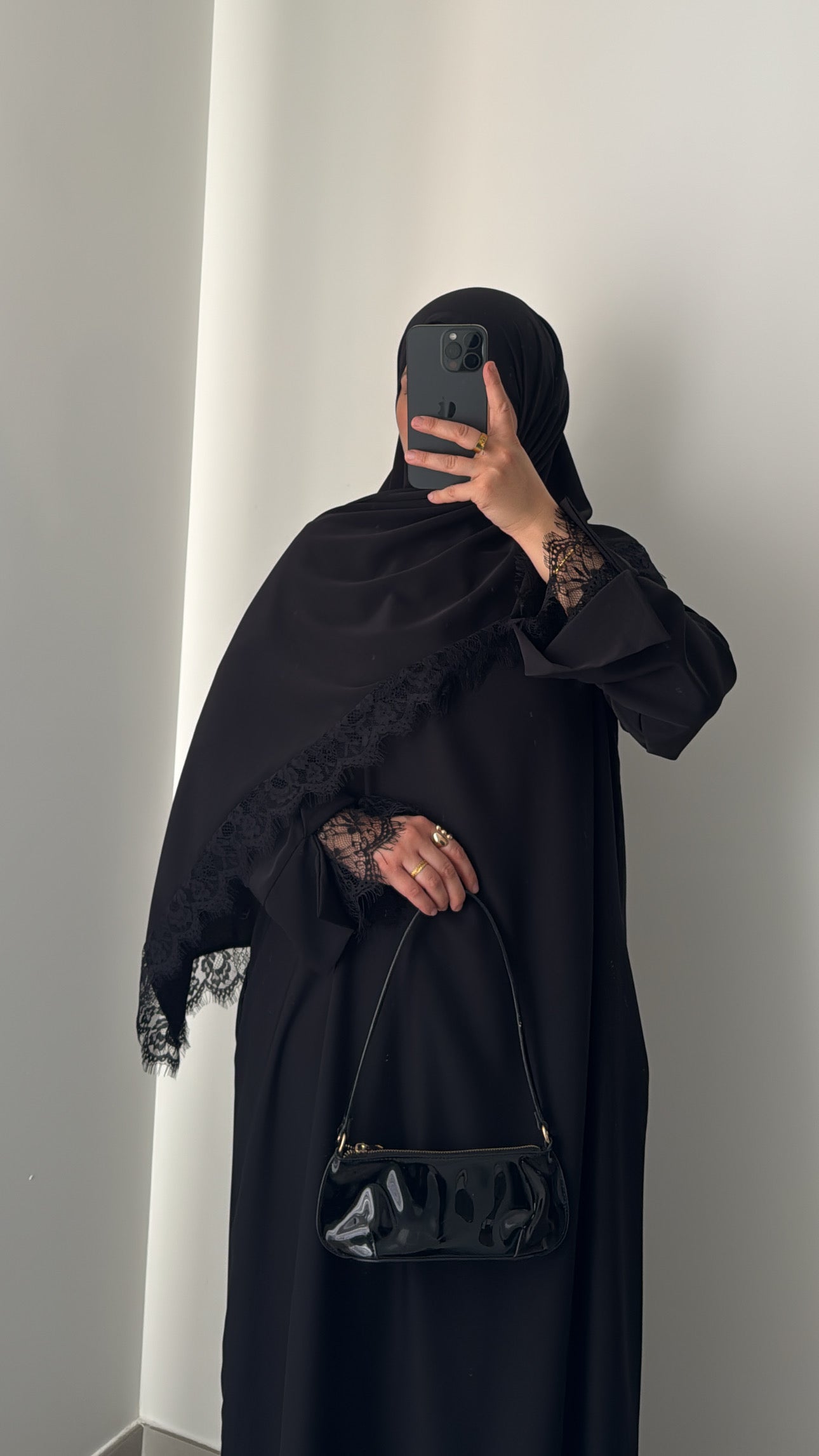 Abaya + voile assorti - NOIR