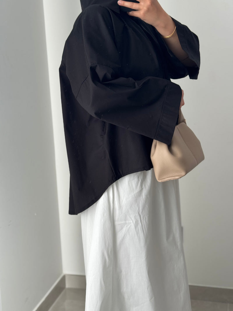 Chemise oversize asymétrique - NOIR