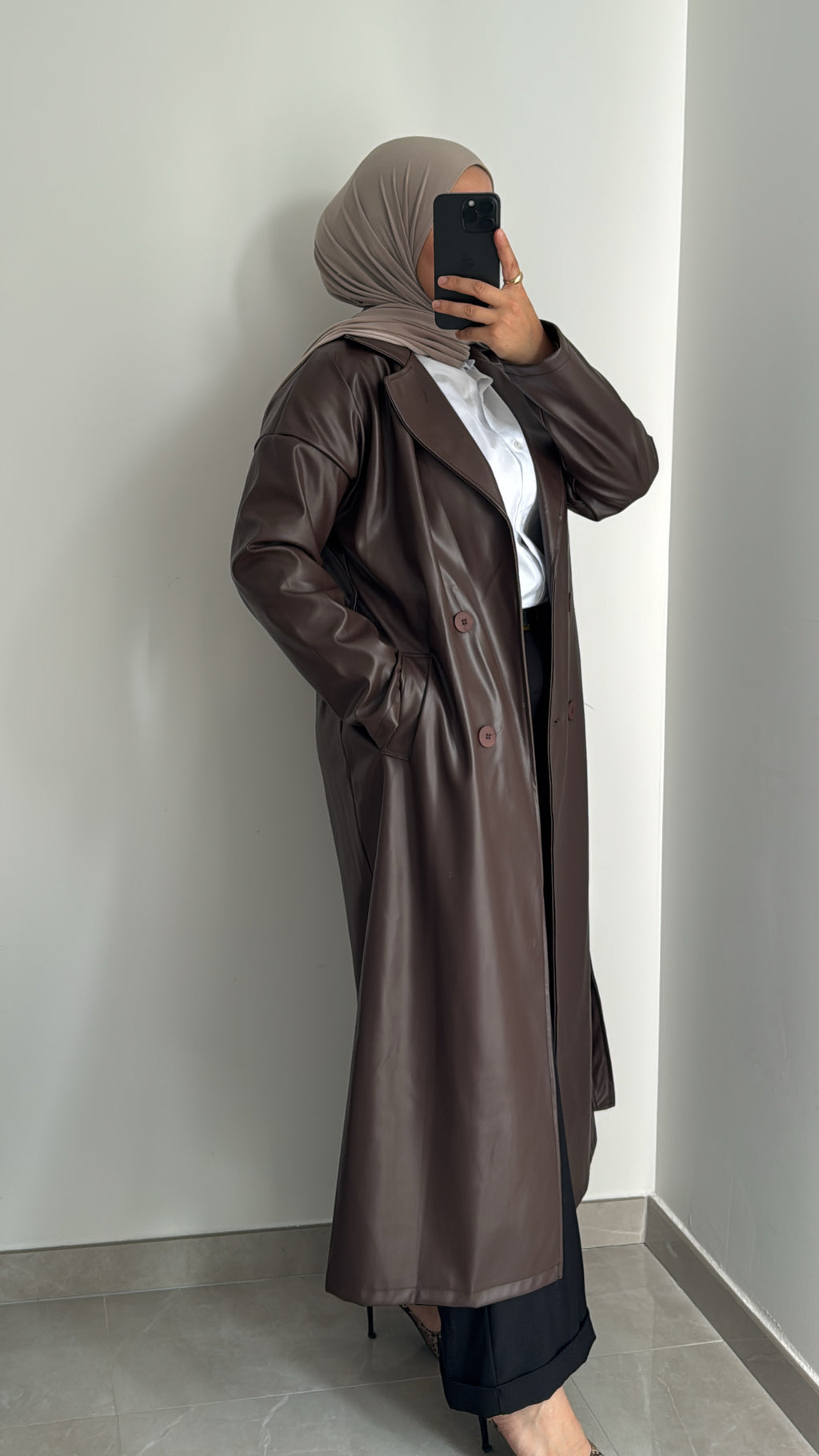 Trench similicuir - MARRON