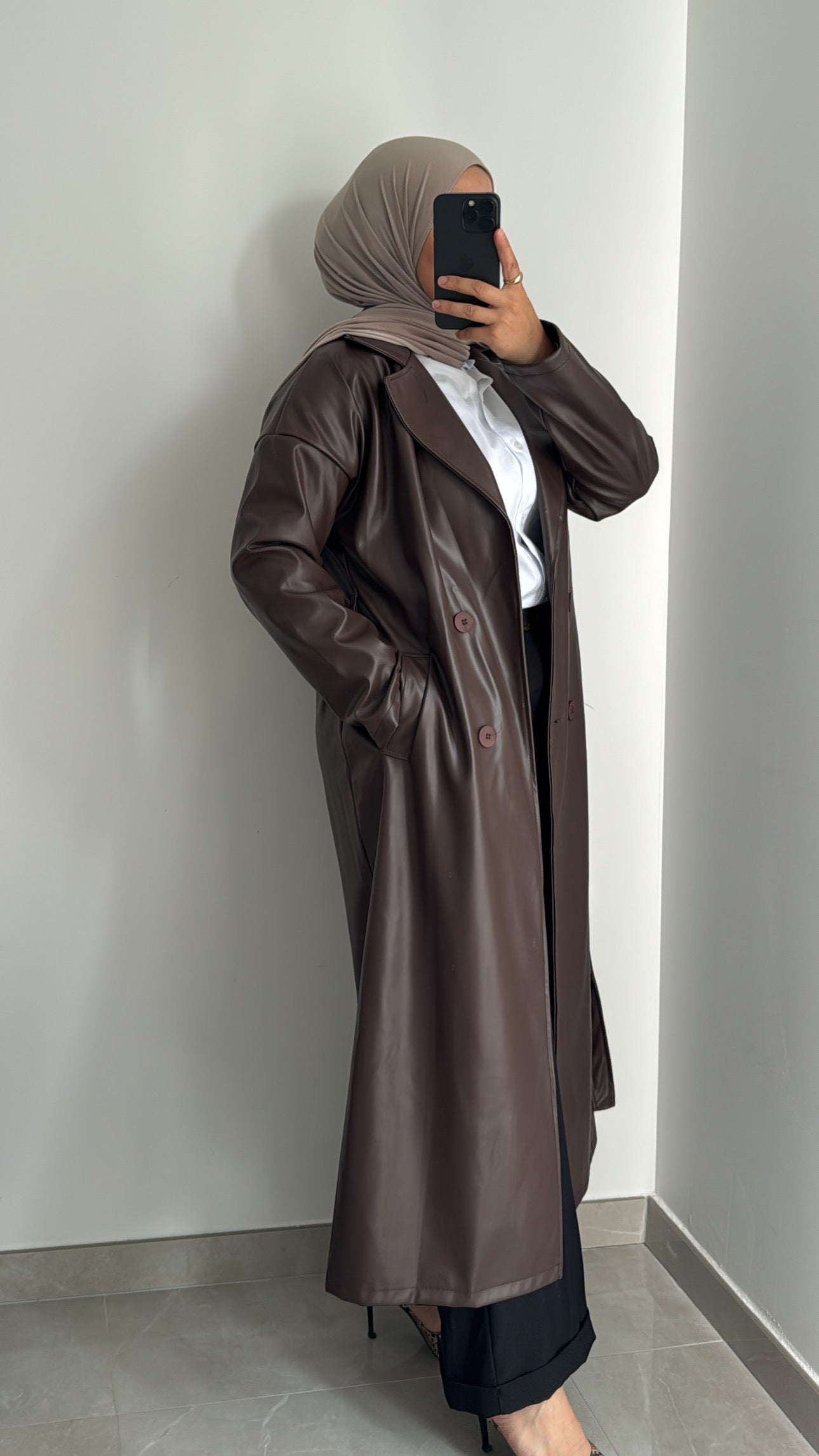 Trench similicuir - MARRON